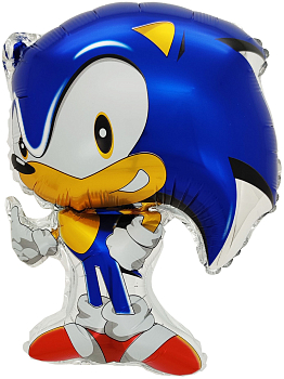 Шар (27''/69см) Фигура, Ежик Аниме, Синий, 1 шт. 