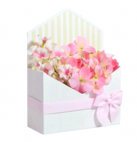 Конверт-коробка (18*24*7см), Белый, с бантиком, 1 шт.