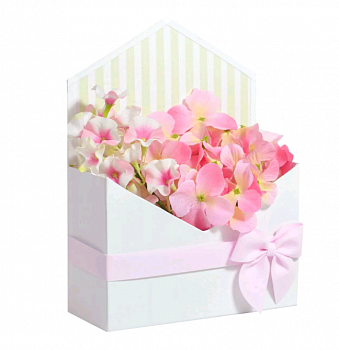 Конверт-коробка (18*24*7см), Белый, с бантиком, 1 шт.