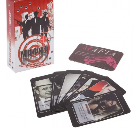 Карточная игра "Мафия" черная КИ-6564, 1 шт.