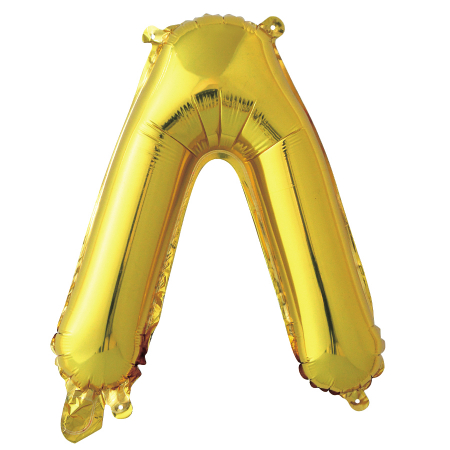 Шар с клапаном (16''/41см) Буква, Л, Золото, 1 шт.