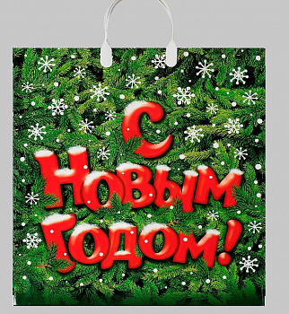 Пакет полиэтиленовый (40*44см), Поздравление, с пластиковой ручкой, 1 шт.