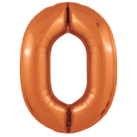 Шар (40''/102см) Цифра, 0 Slim, Папайя, 1 шт. в упак.