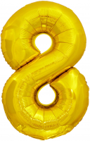 Шар (50''/127 см) Цифра, 8 Гигант, Золото, 1 шт. в упак.