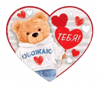 Открытка (10,6*10,6см), Обожаю тебя, 1 шт.