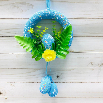 Пасхальный венок 15 см (SF-5024), Голубой, 1 шт.
