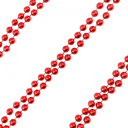 Бусы на елку (4мм*10м), Красные, 1 шт.