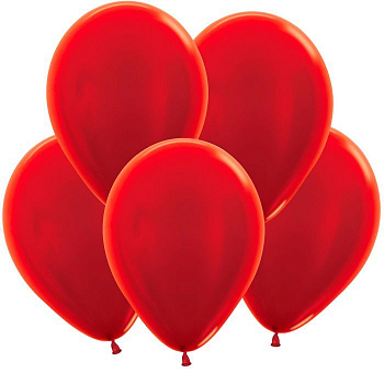 Шар (12''/30см) Красный (515), Металлик, 10 шт.