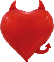 Шар (30''/76см) Сердце, Чертенок, Красный, 1 шт. 