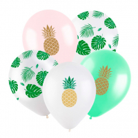 Шар (12"/30см) Ананасы микс, Ассорти пастель-кристалл, 88 шт.