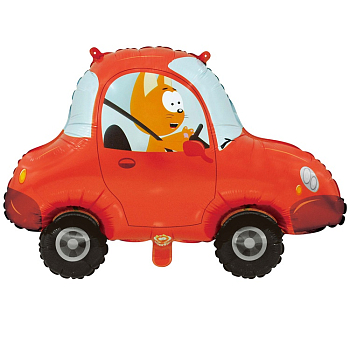 Шар (26"/66см) Фигура, Котэ в машине, 1 шт.