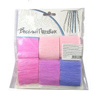 Набор креповых лент для декора (5см*2,3м), "Стримеры", Розовый ассорти, 6 шт.