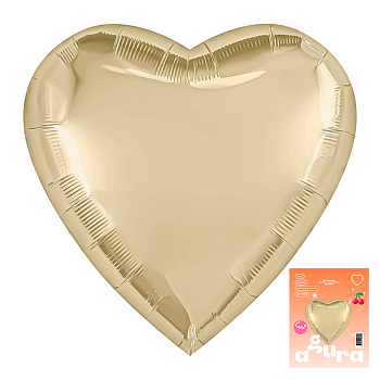 Шар (36''/91см) Сердце, Шампань, в упаковке 1 шт.