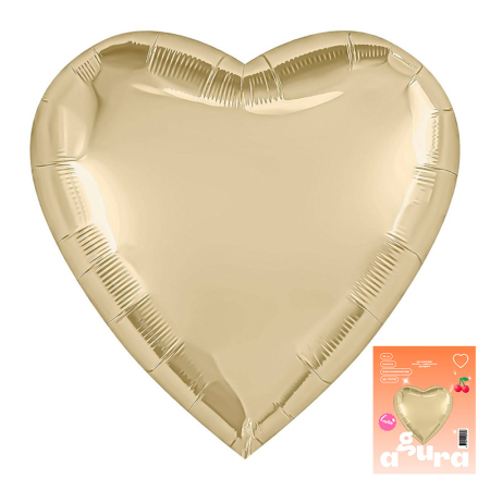 Шар (36''/91см) Сердце, Шампань, в упаковке 1 шт.
