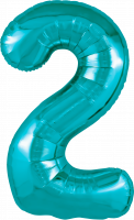 Шар (40''/102см) Цифра, 2 Slim, Океан, 1 шт. в упак.