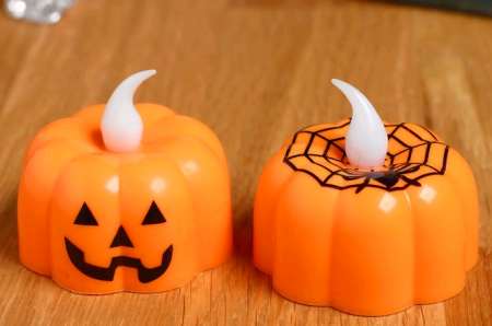 Свеча световая (4,5*4*4,5), "Тыковка", Микс, 1 шт.