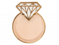 Тарелки фигурные (25см), Свадьба LUX, Персик, 6 шт.