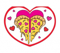 Открытка-отношение (10,4*8см), Пицца, без надписи, 1 шт.