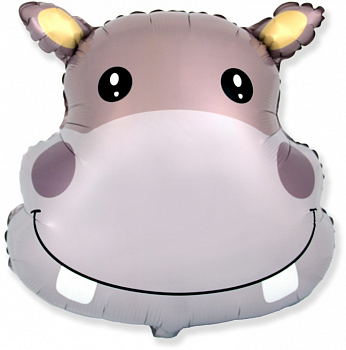 Шар (22''/56см) Фигура, Голова, Милый Бегемот, 1 шт.