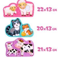 Макси пазлы с тактильными вставками, "Малыши и мамы", 1 шт.