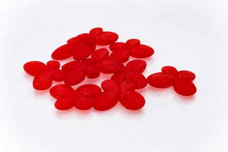 Декоративные бусины (3*2,2см), Мотылек, красные, 10 шт.