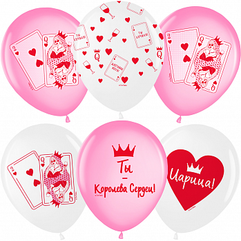 Шар (12''/30см) Королева, Ассорти, пастель, 5 ст, 25 шт.