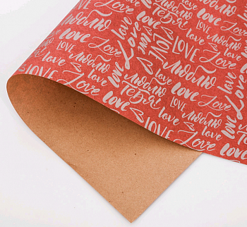 Бумага крафт (50*70см), Слова, 1 шт.