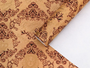 Бумага упаковочная глянцевая (70*100см), Успехов, золотая краска, 1 шт.