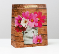 Пакет ламинированный (26*32*12см), Цветы в вазоне, 1 шт.