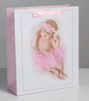 Пакет подарочный (23*27*8см), Малышка девочка, 1 шт.