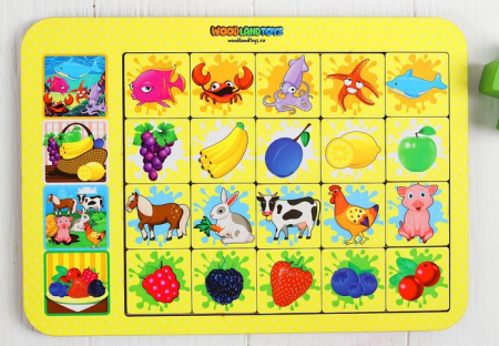 Игра настольная "Ассоциации: ягоды, животные, фрукты", 1шт.