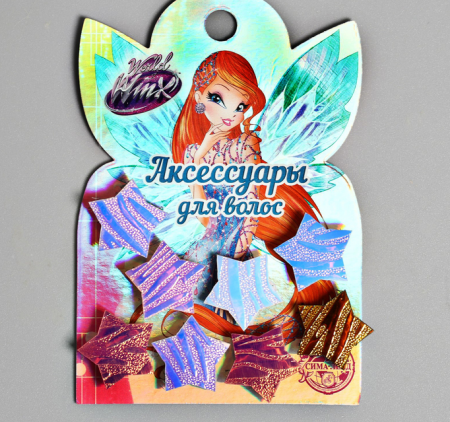 Заколки для волос «Липучки», звёзды, 8 шт., ВИНКС, 1 шт.