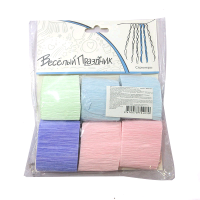 Набор креповых лент для декора (5см*2,3м), "Стримеры", Ассорти макаронс, 6 шт.