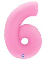 Шар (40''/102см) Цифра, "6/9", Розовая Сакура, Матовый, 1 шт. в уп.