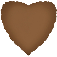 Шар (18"/45см) Сердце, Шоколад, сатин, 1 шт.
