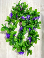 Лиана-цепочка (2м), с пластмассовыми розами, микс, 1 шт.