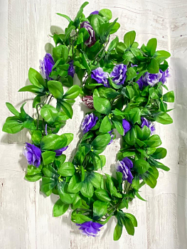 Лиана-цепочка (2м), с пластмассовыми розами, микс, 1 шт.