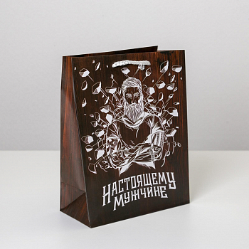 Пакет подарочный (18*23*8см), Настоящему мужчине, 1 шт.