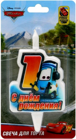 Свеча Цифра, 1 Тачки, 12 см, 1 шт.