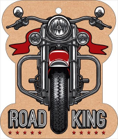 Открытка-поздравление (11,4*10 см) "Мотоцикл", 1 шт.