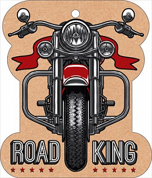 Открытка-поздравление (11,4*10 см) "Мотоцикл", 1 шт.