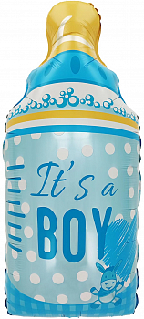Шар (30''/76см) Фигура, Бутылочка для малыша, Голубой, 1 шт. Шар (30''/76см) Фигура, Бутылочка для малыша, Голубой, 1 шт.