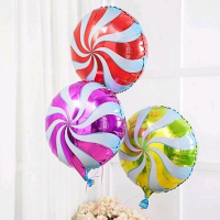 Шар (18''/46 см) Круг, Леденец, Красный, 1 шт.