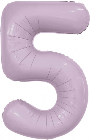 Шар (40''/102см) Цифра, 5 Slim, Орхидея, 1 шт. в упак.