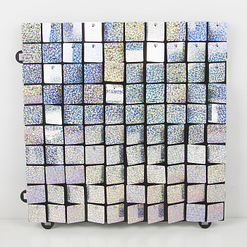 Декоративная панель Пайетки (30*30см), Лазерные точки, Серебро, Голография, 1 шт.