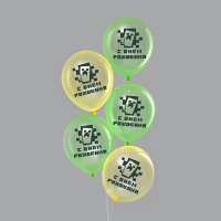 Шар (12"/30см) С днем рождения, Ассорти, кристалл, 25 шт.