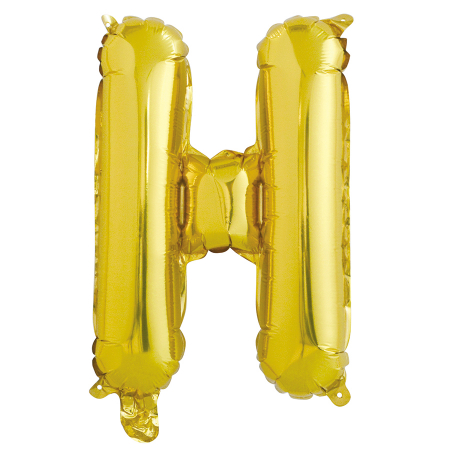 Шар с клапаном (16''/41см) Буква, Н, Золото, 1 шт.