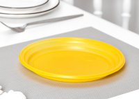Тарелка одноразовая (20,5см), Желтая, пластиковая, 10 шт.