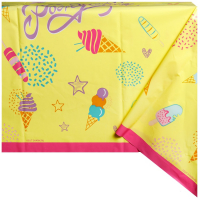 Скатерть полиэтиленовая (130*180см), С ДР Мороженое, 1 шт.