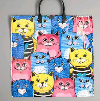 Пакет полиэтиленовый (36*37см), Кошачья компания, с пластиковой ручкой, 1 шт.